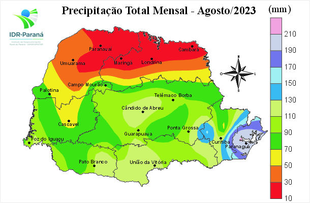 Precipitação total mensal