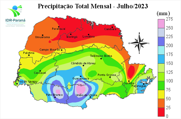 Precipitação total mensal