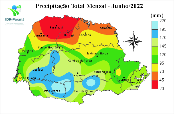 Precipitação total mensal