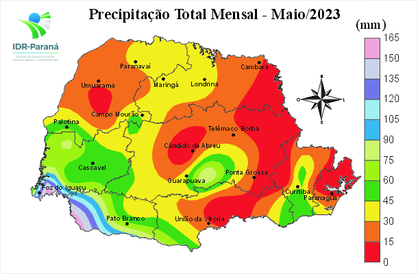 Precipitação total mensal