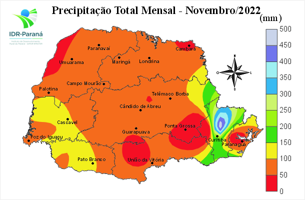Precipitação total mensal