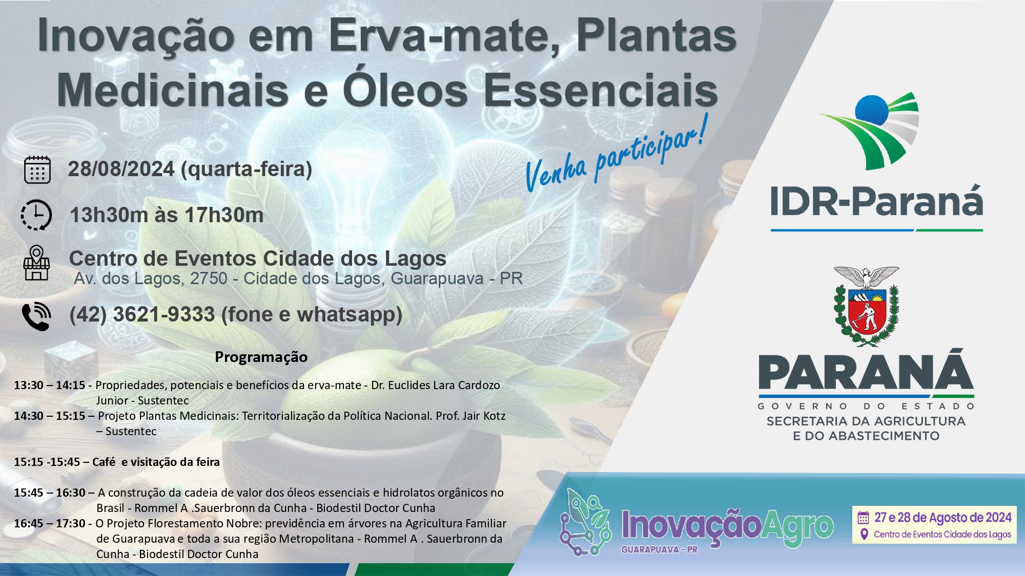 Inovação em Erva-mate, Plantas Medicinais e Óleos Essenciais