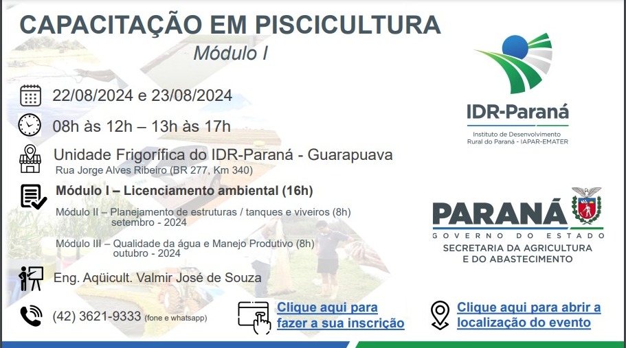Capacitação em Piscicultura