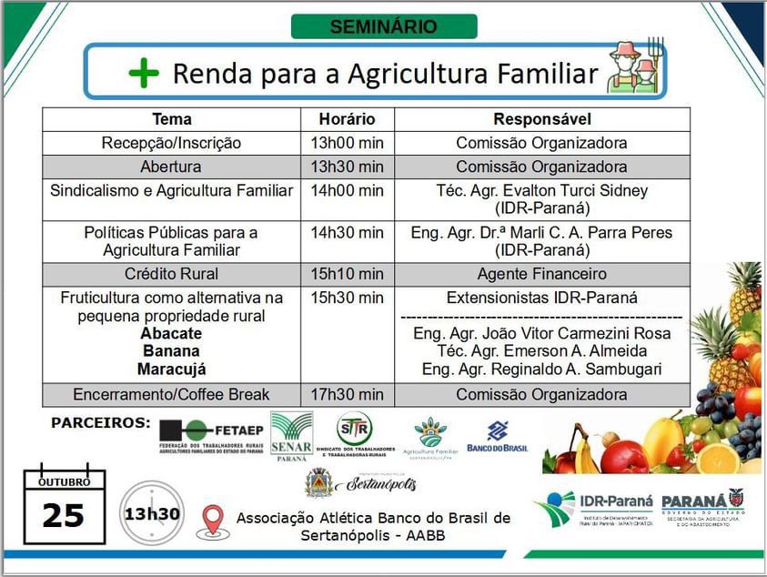 Seminário para a Agricultura Familiar