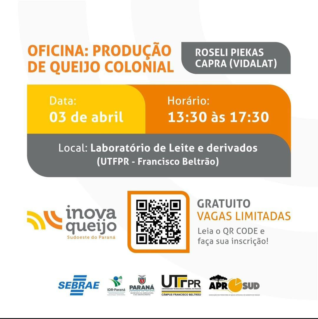Inova Queijo - oficina: Produção de Queijo Colonial