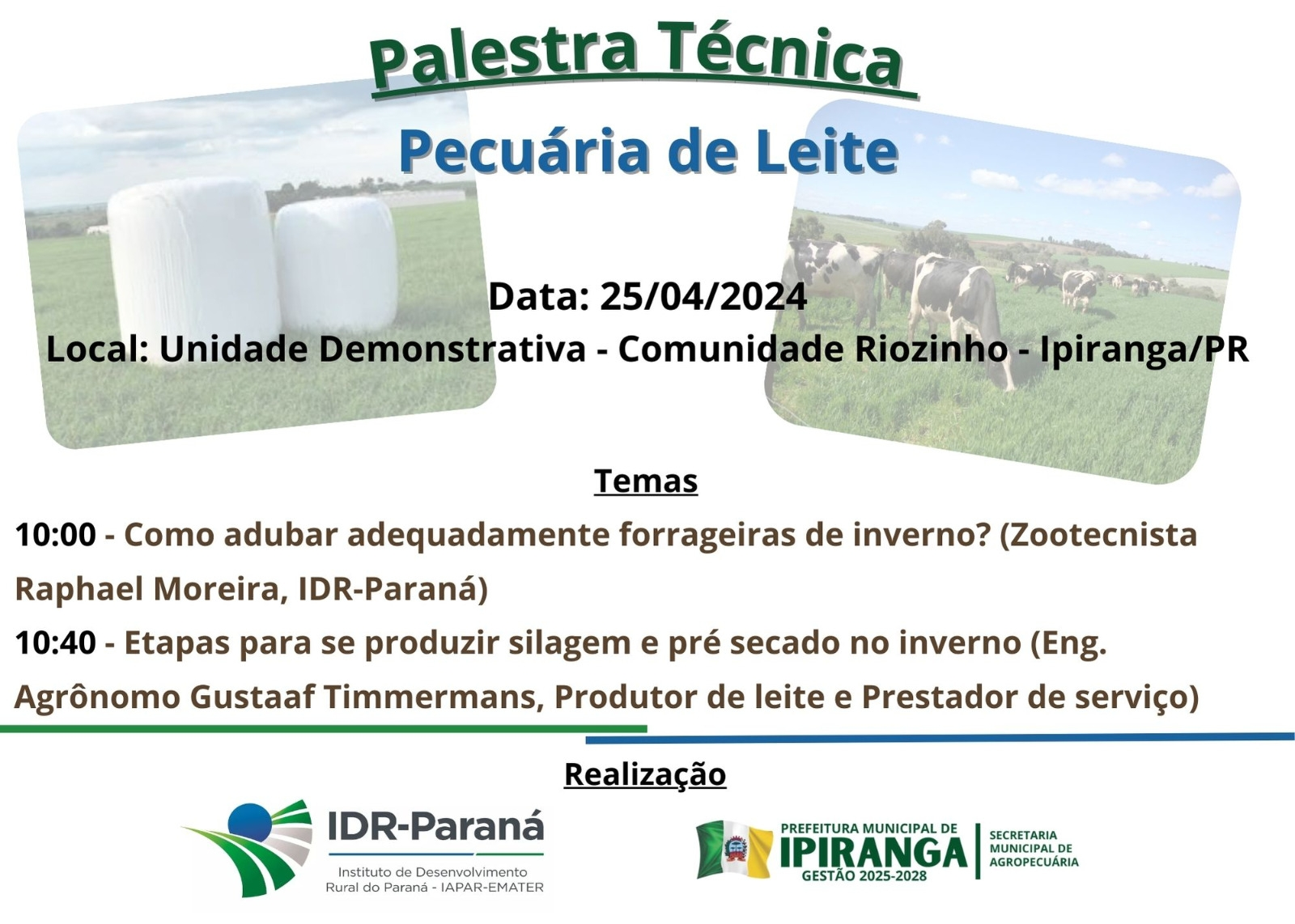 Palestra Técnica - Pecuária de Leite 