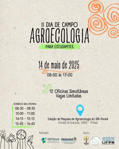 Aviso de Pauta: IDR-Paraná promove Dia de Campo em Agroecologia