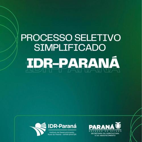 IDR-Paraná lança processo para contratar 173 profissionais no estado