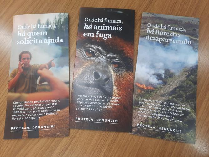 Material da campanha contra incêndios florestais