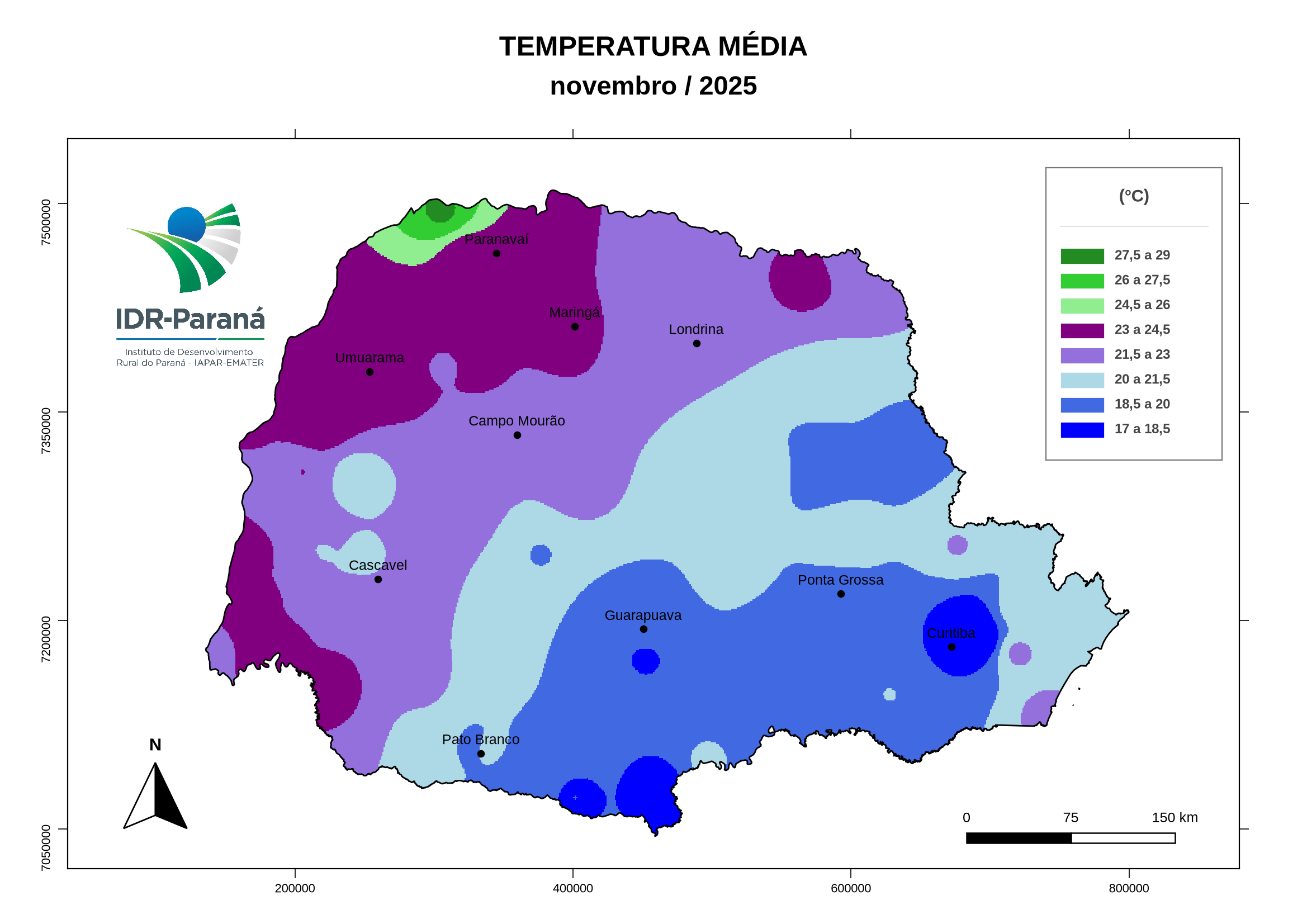 Temperatura média mensal