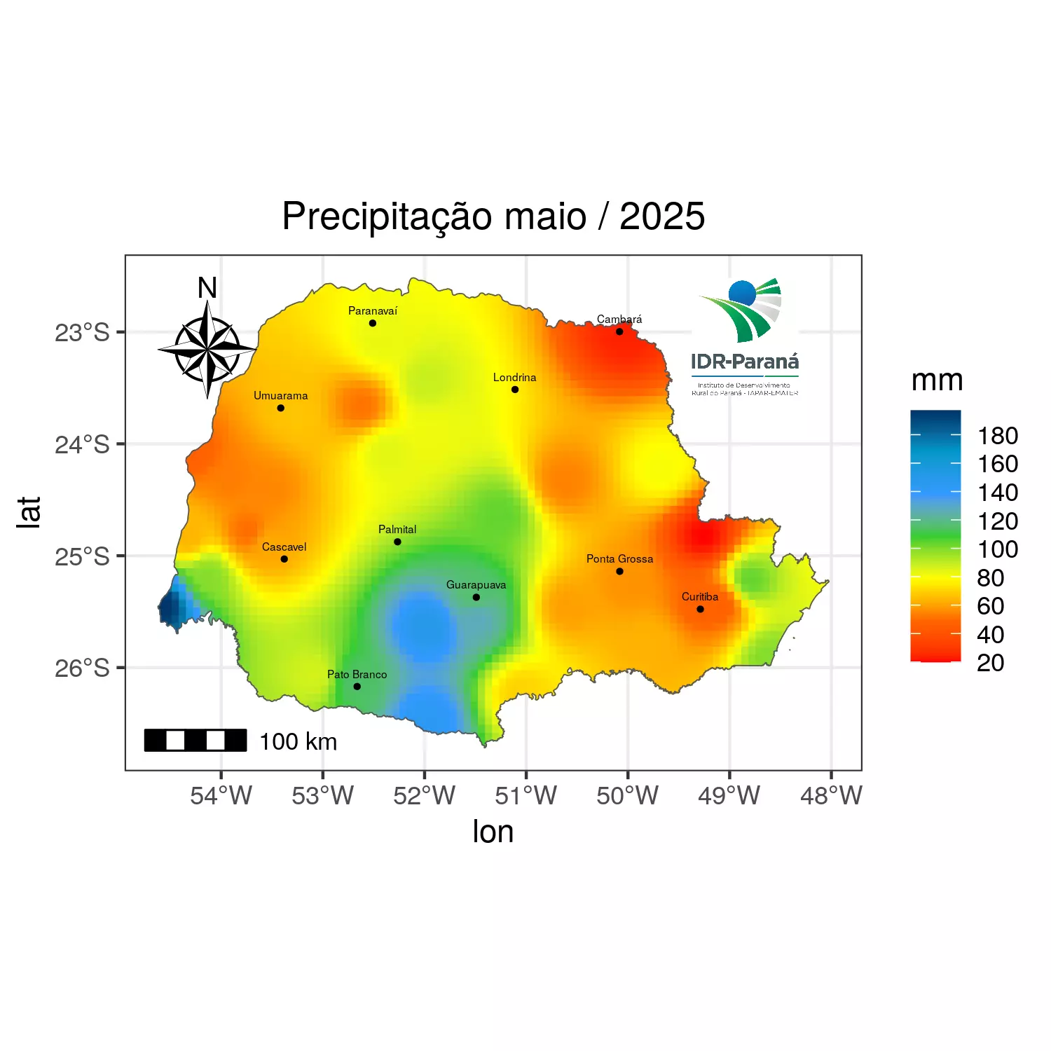 Precipitação total mensal