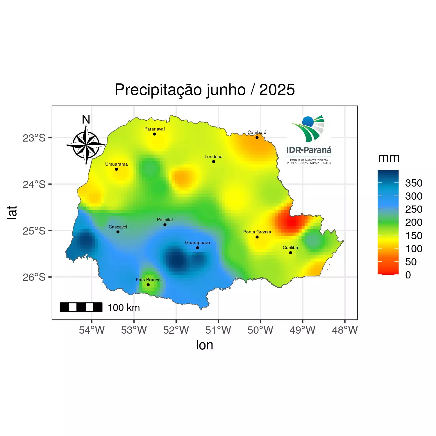 Precipitação total mensal