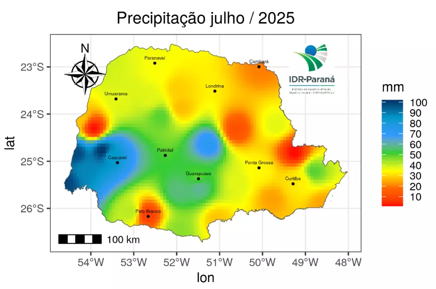 Precipitação total mensal