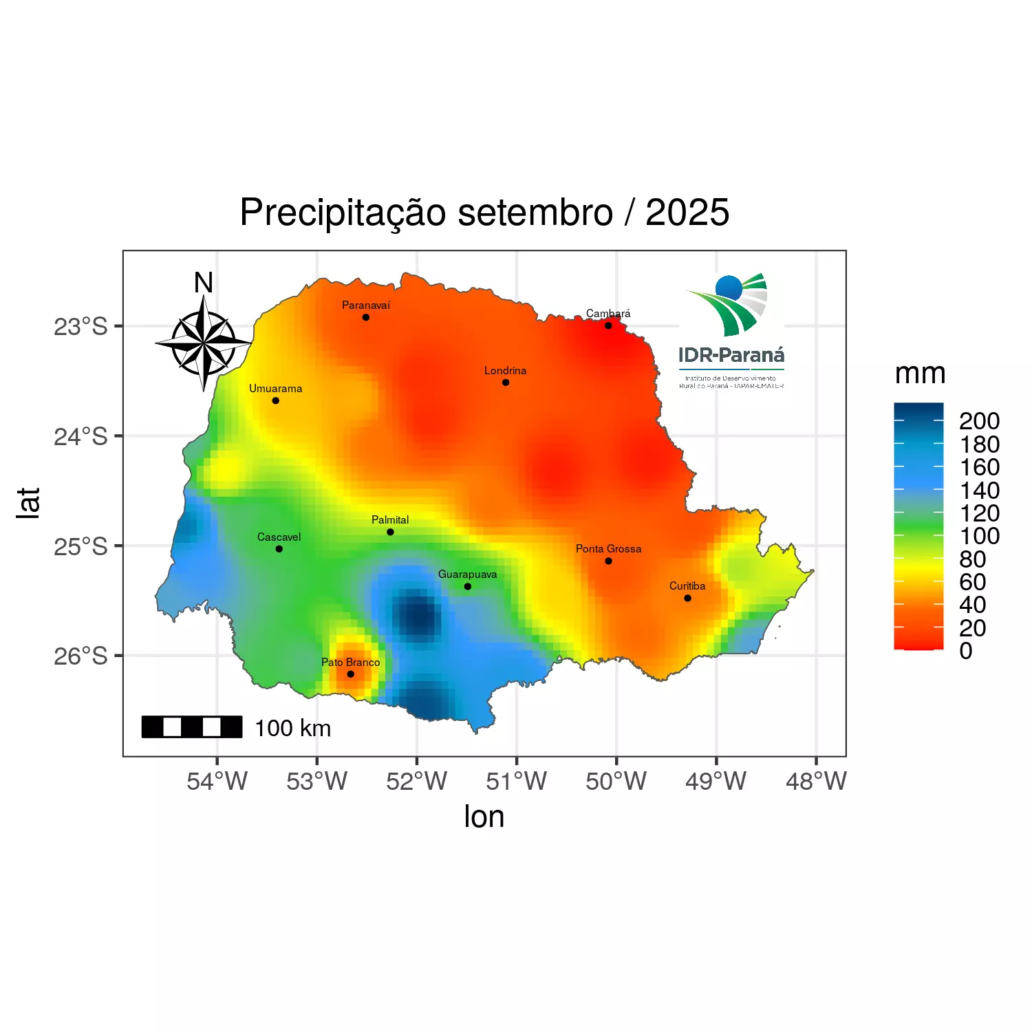 Precipitação total mensal