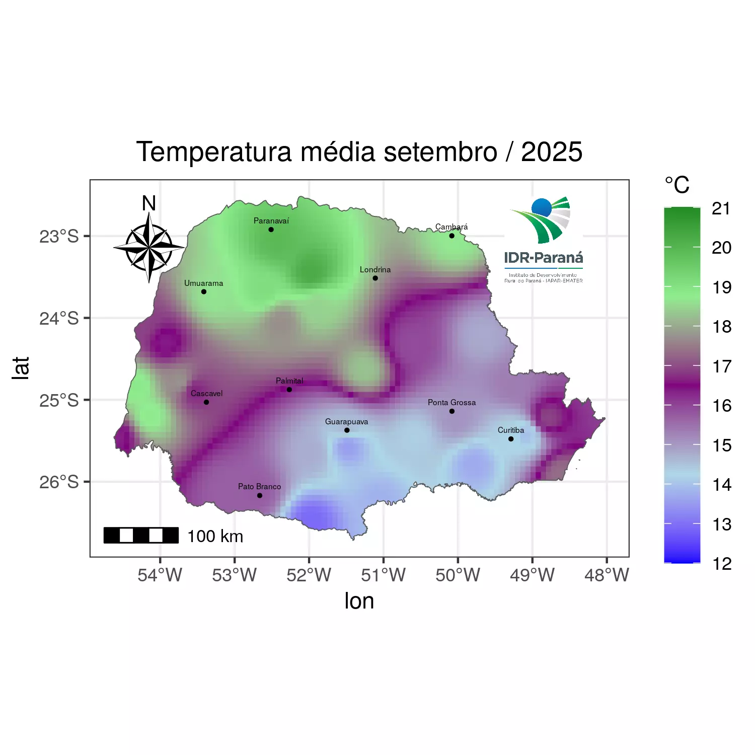 Temperatura média mensal