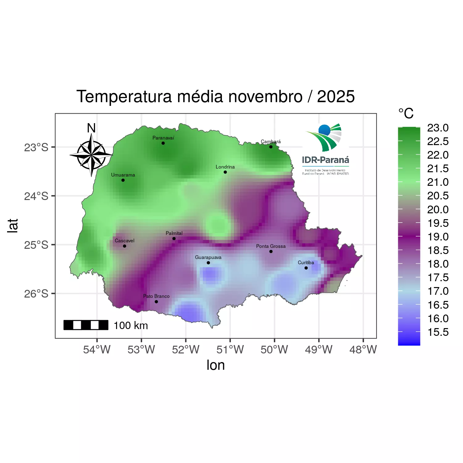 Temperatura média mensal