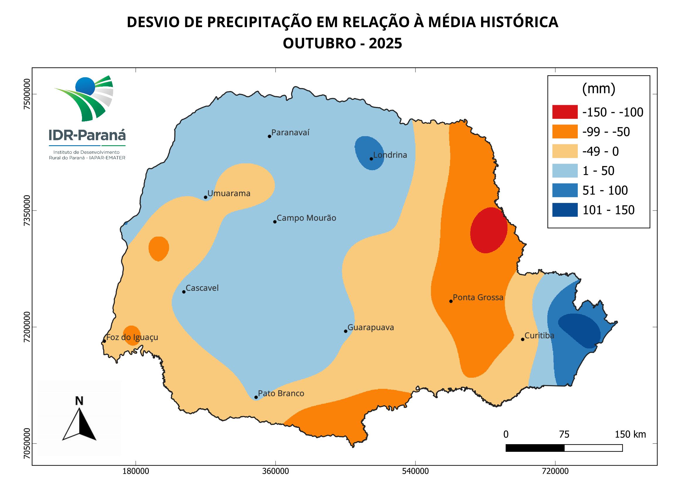 Precipitação total mensal