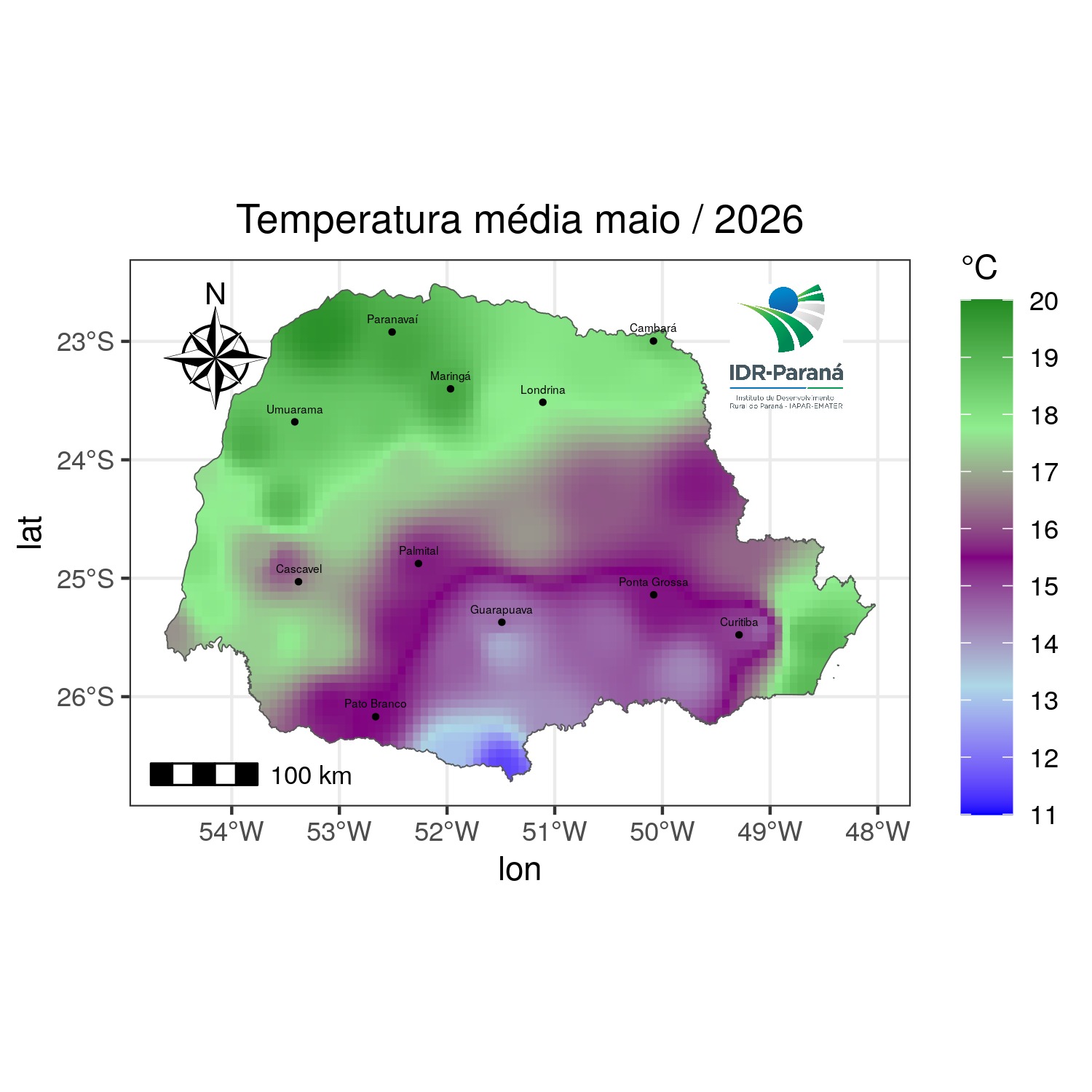 Temperatura média mensal