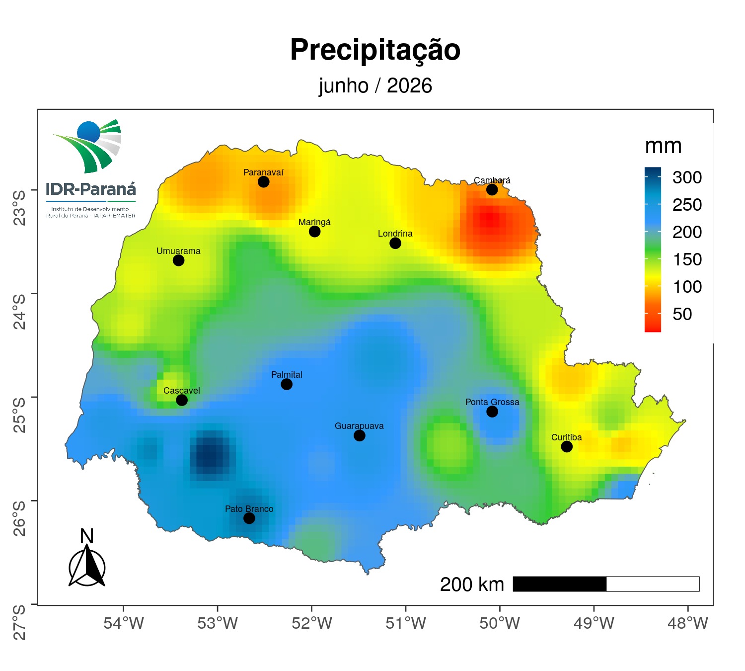Precipitação total mensal
