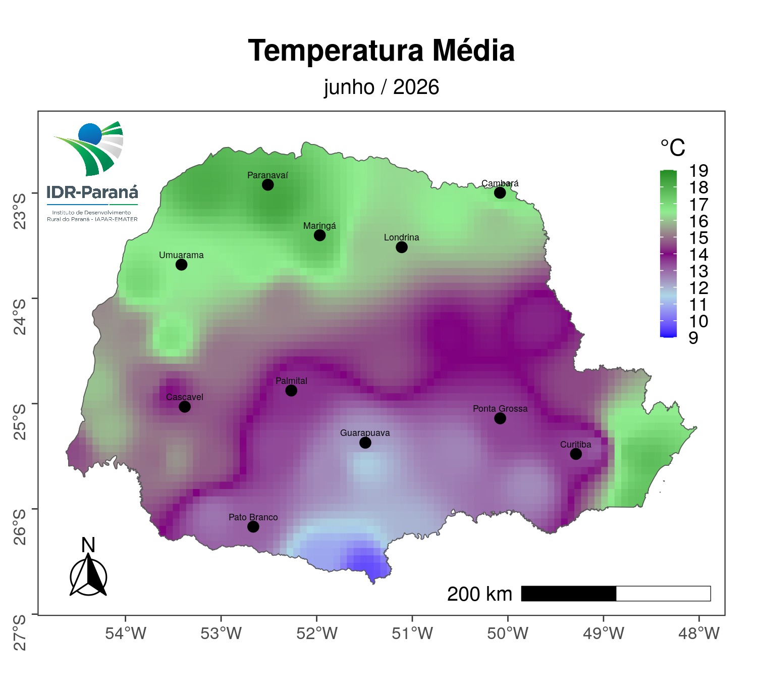 Temperatura média mensal