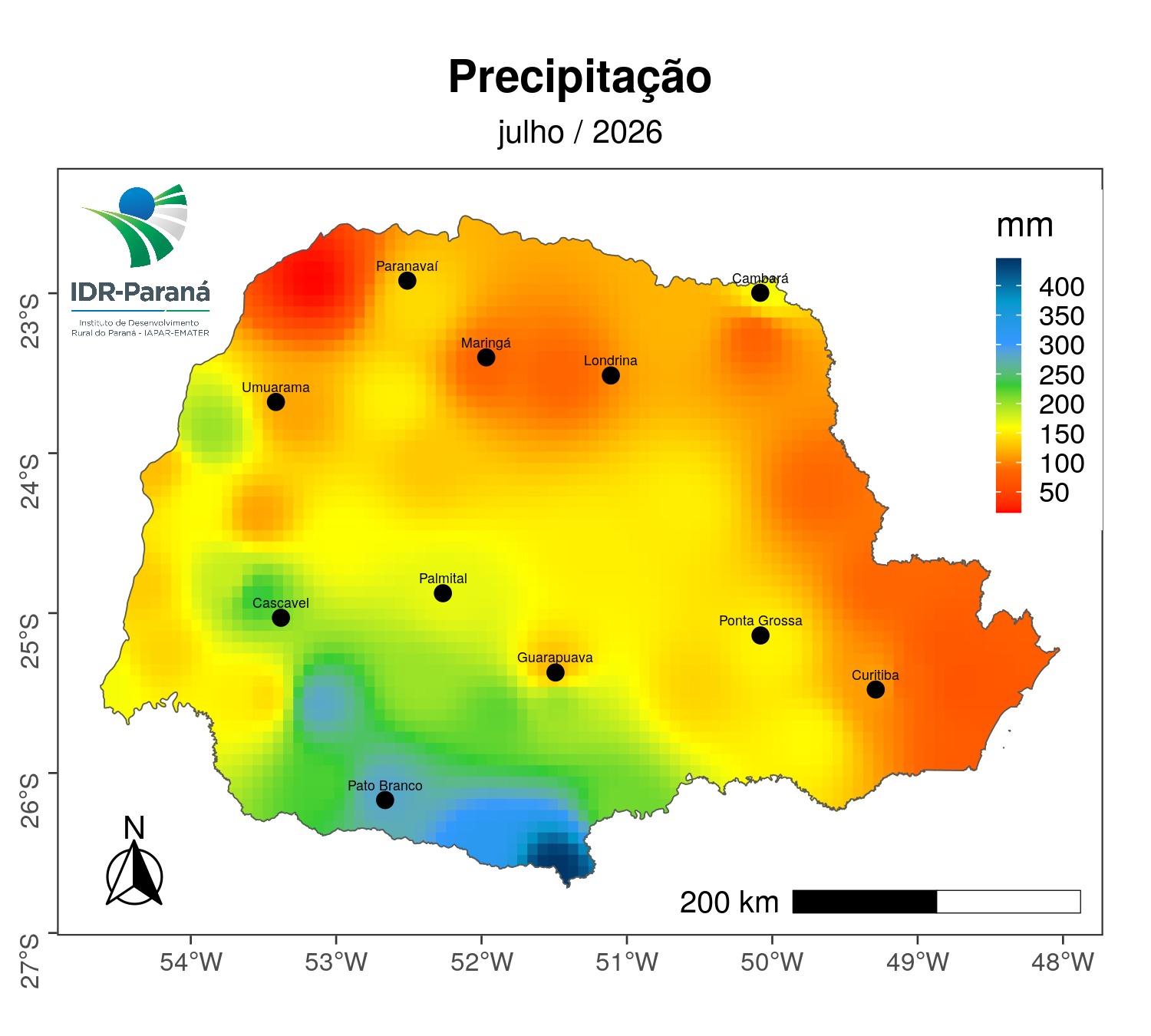Precipitação total mensal