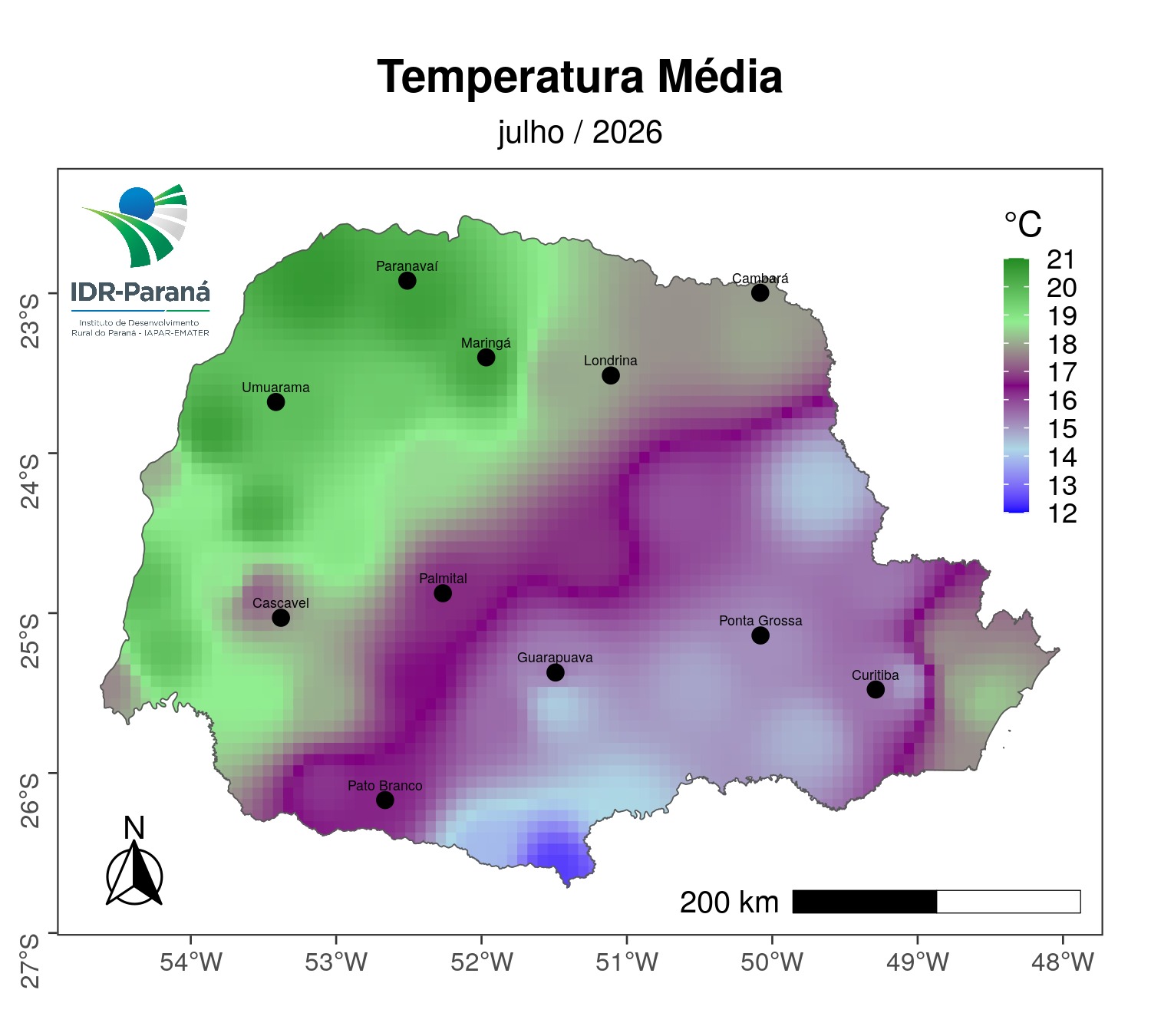 Temperatura média mensal