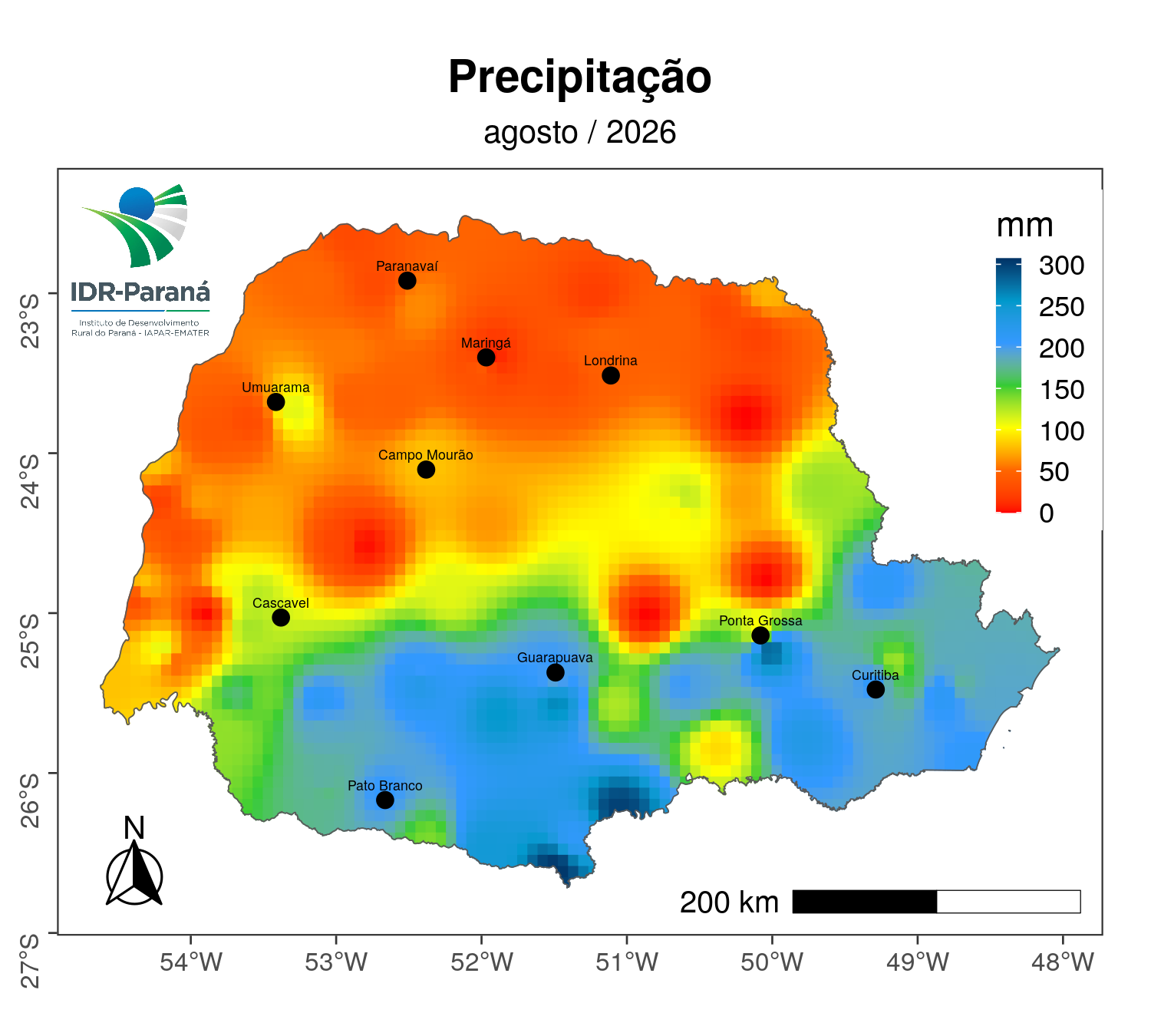 Precipitação total mensal