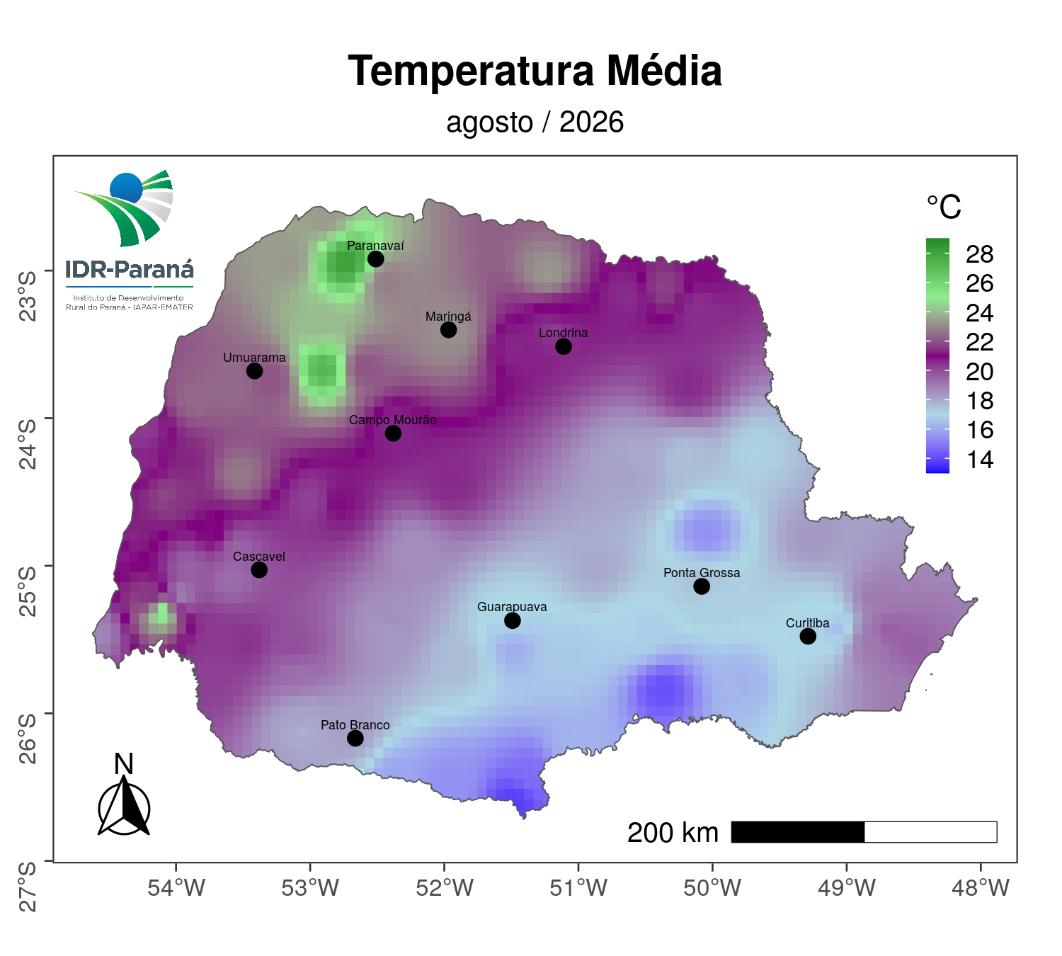 Temperatura média mensal