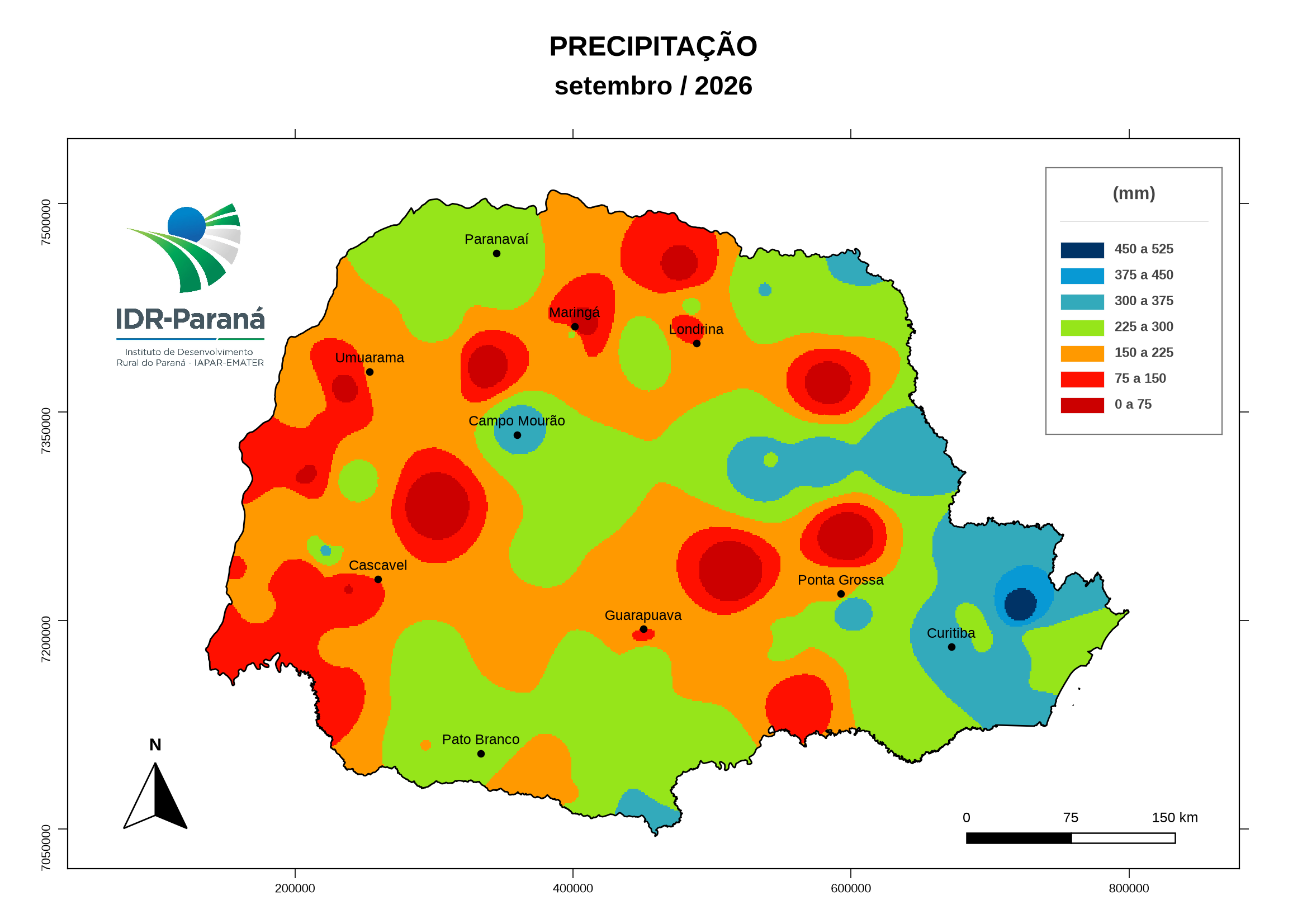 Precipitação total mensal