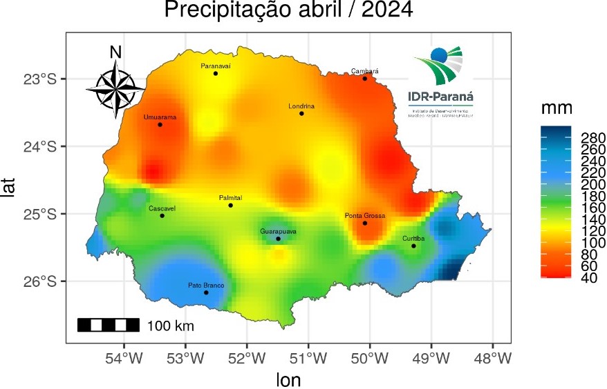 Precipitação total mensal