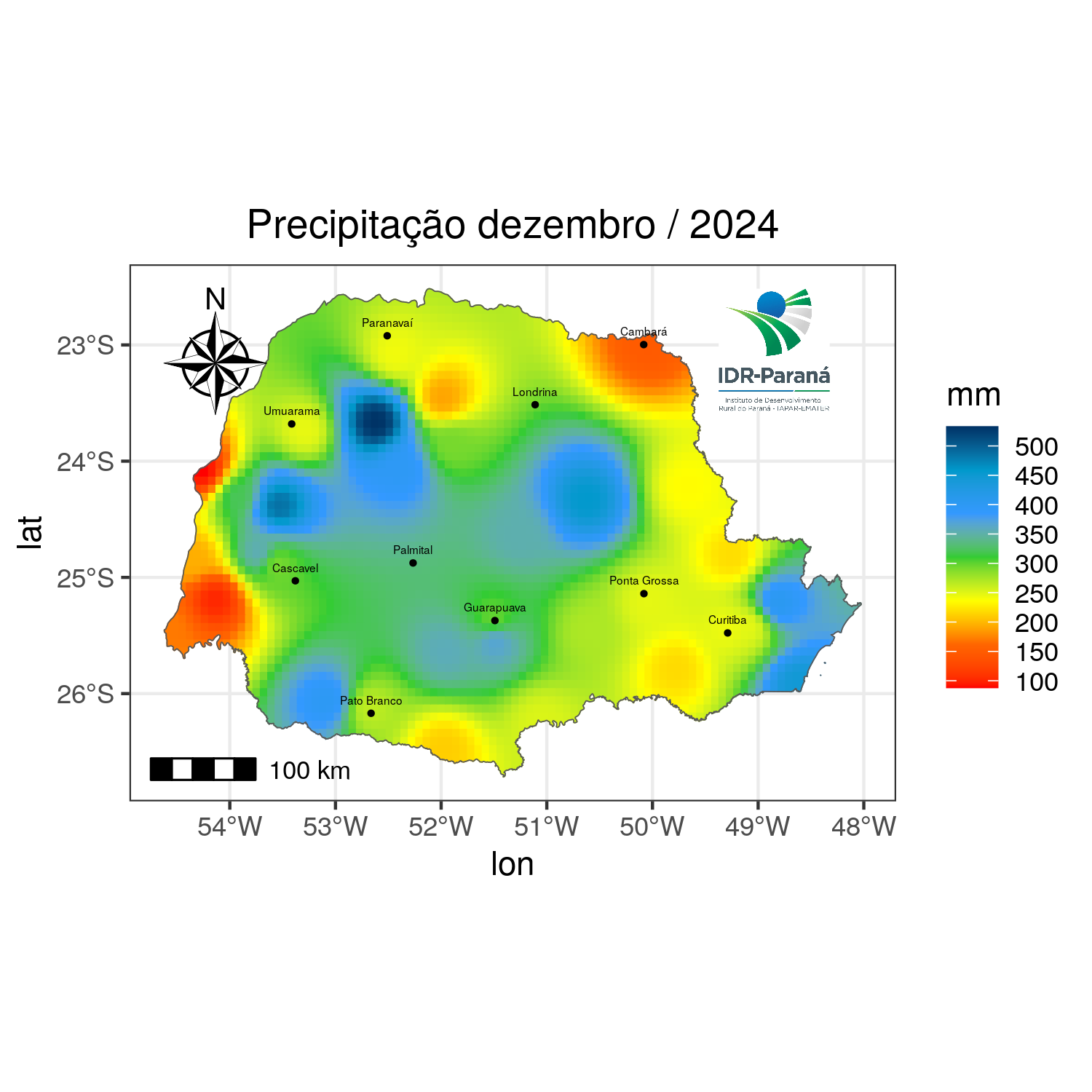 Precipitação total mensal