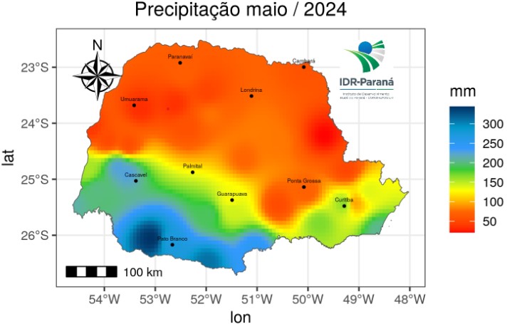 Precipitação total mensal