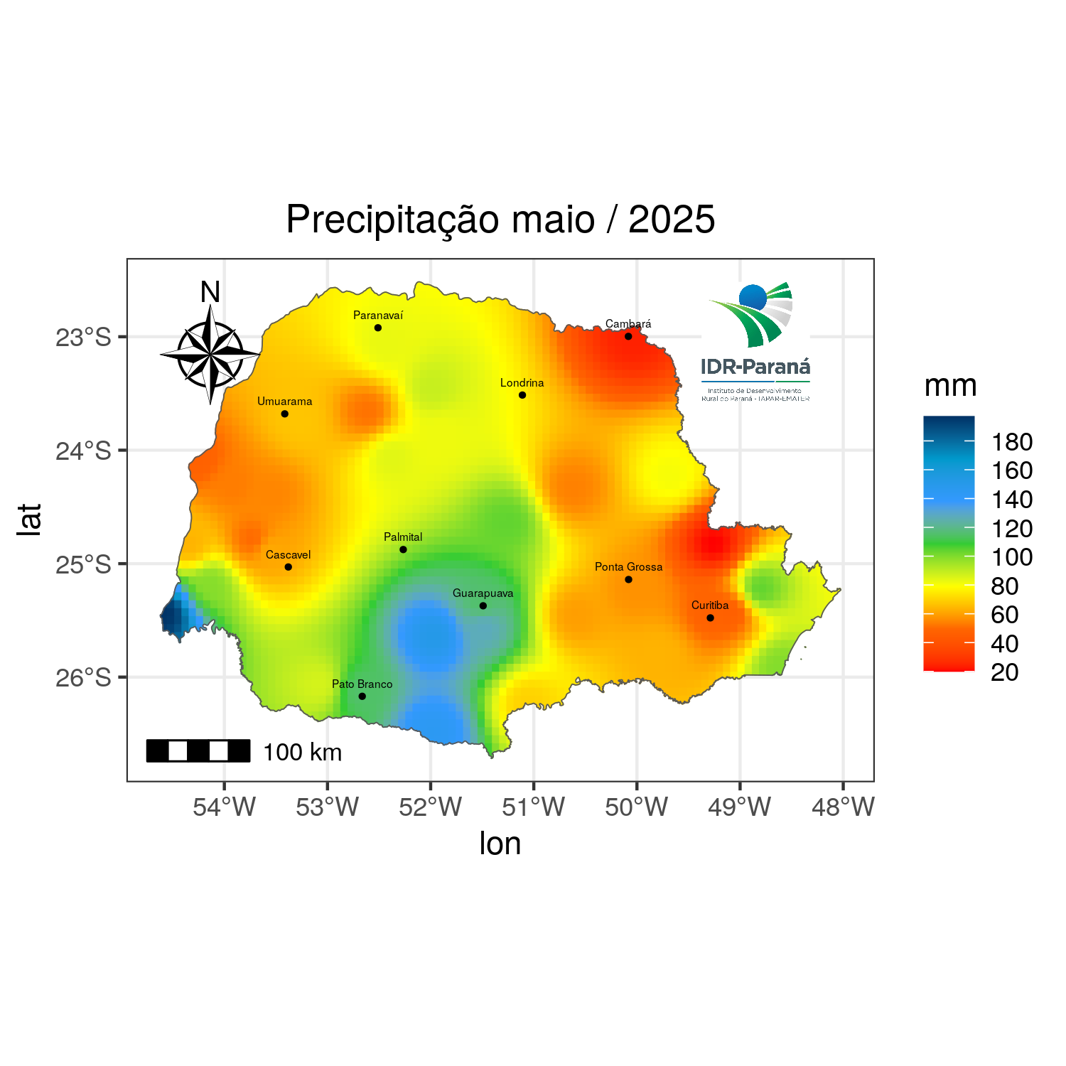 Precipitação total mensal