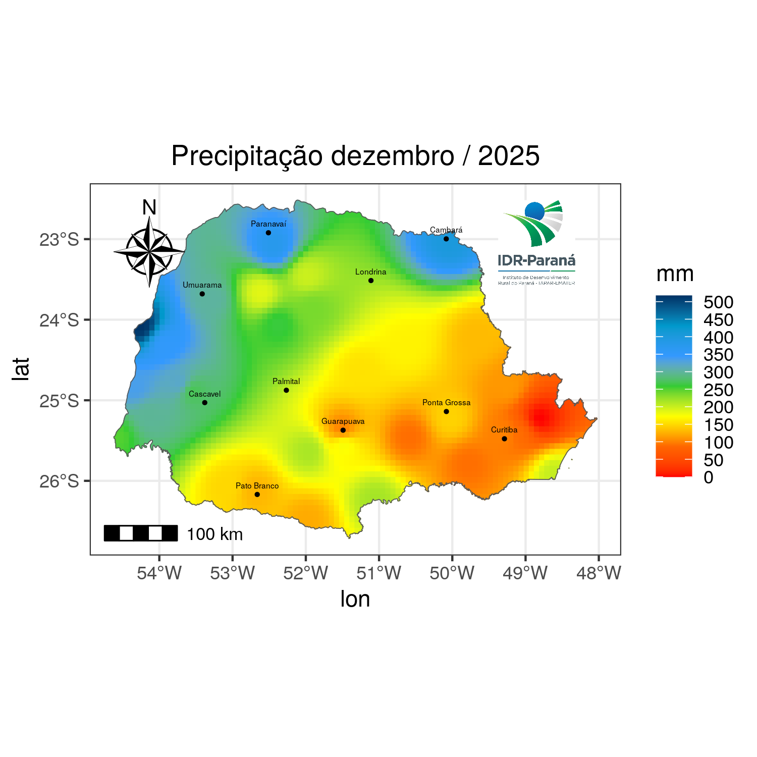 Precipitação total mensal