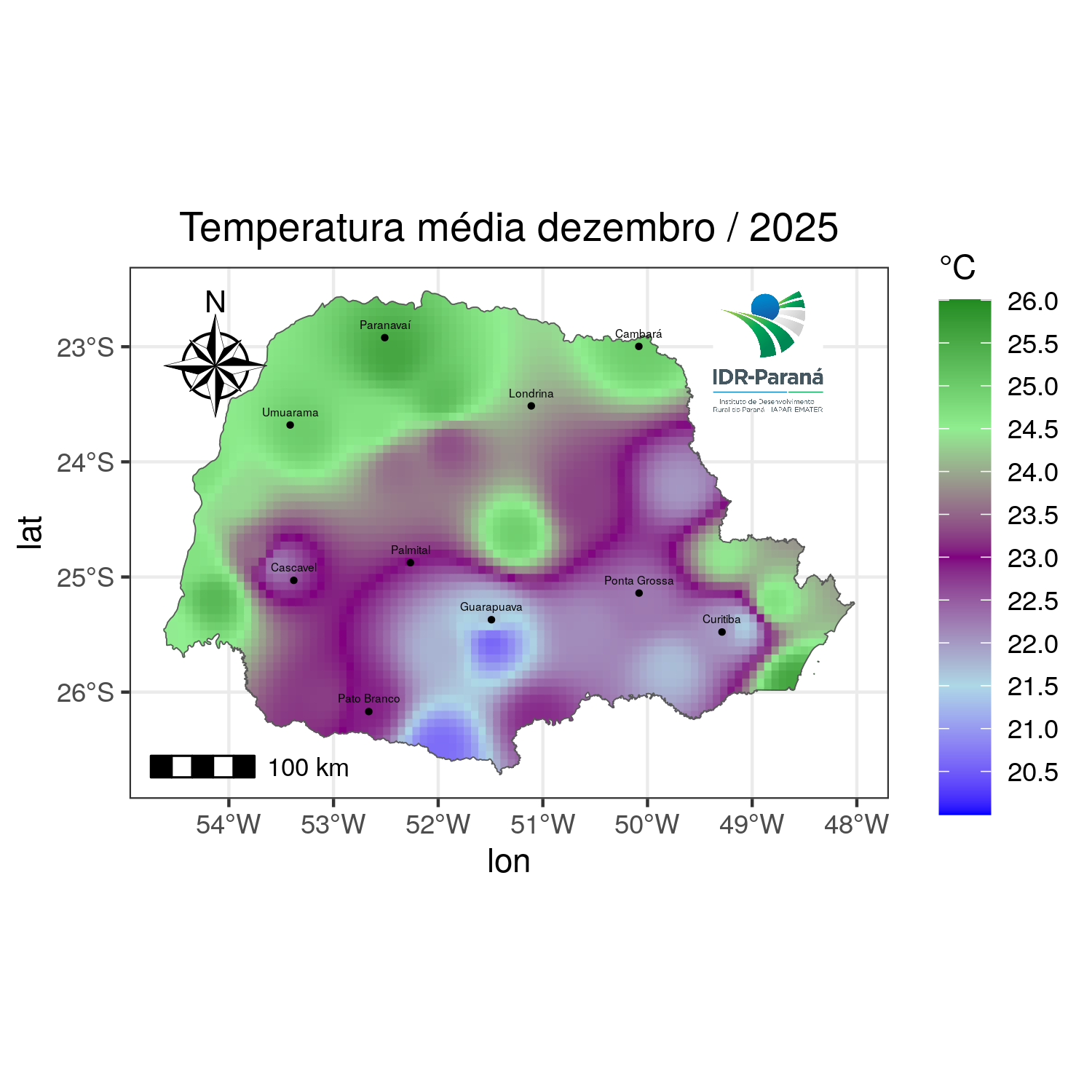 Temperatura média mensal