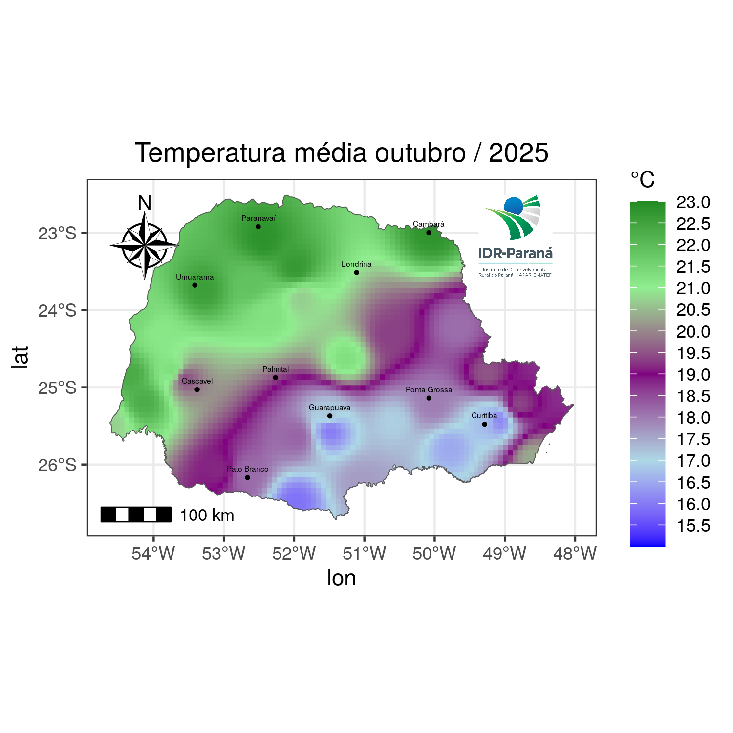 Temperatura média mensal